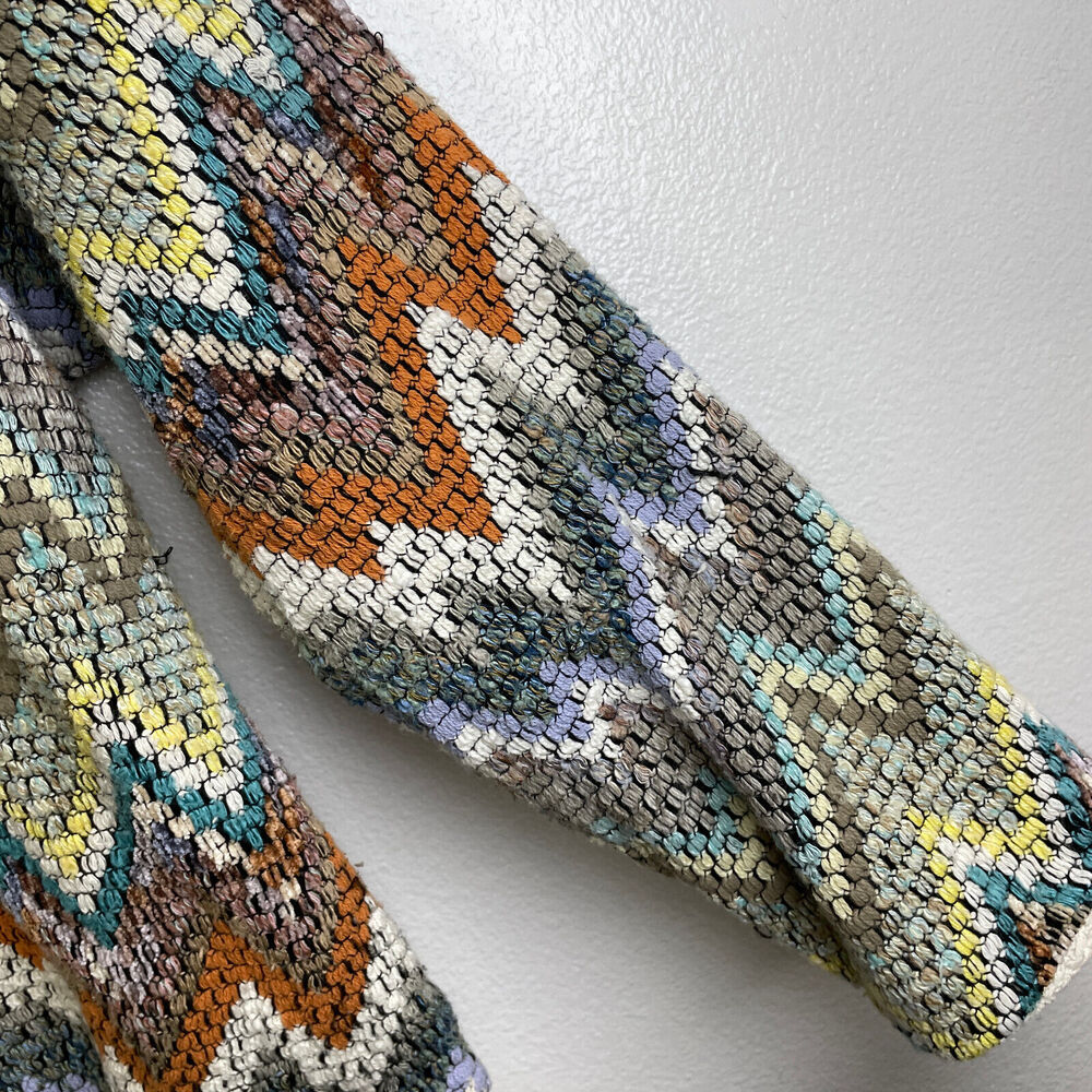 Vtg Allen Wah Colorful Sweater XL Mens Southwest Zig Zag Textured Knit Lined - Picture 6 of 12